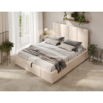 Bett Creme mit gepolstertem Kopfteil